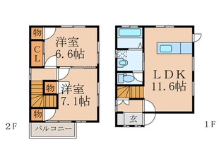 スエルテタウン有井Ⅱ　Ｅ棟の物件間取画像